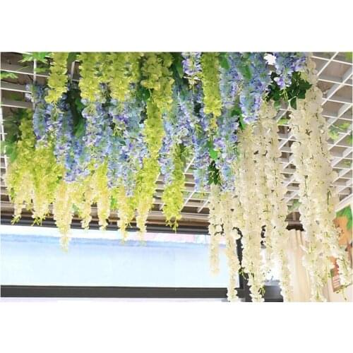 Artificial flowers Noble artificial Vine Plants Silk Flowers Decorative Flower Wisteria Vine Rattan Home/Garden/Hotel Wedding De