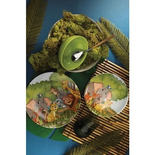 3 piece Child Dinnerware Set Kutahya Has Porcelain Dinner Kids Breakfast Porcelein Ceramik Animals Figure Plate Kitchen Ceramic Plate Set