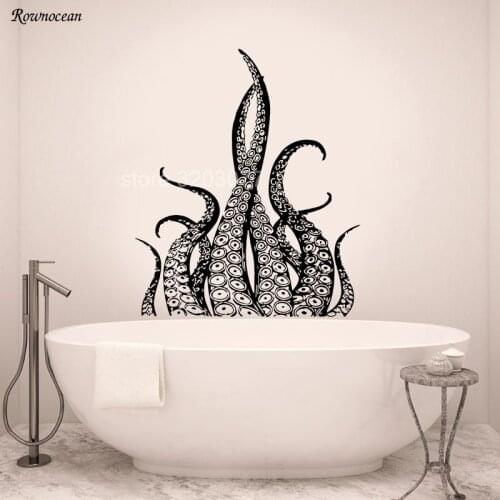 Creative Home Decor Octopus Tentacles Vinyl Wall Sticker For Living Room Bathroom Sea Ocean Animal Art Decals Brand Murals Z216