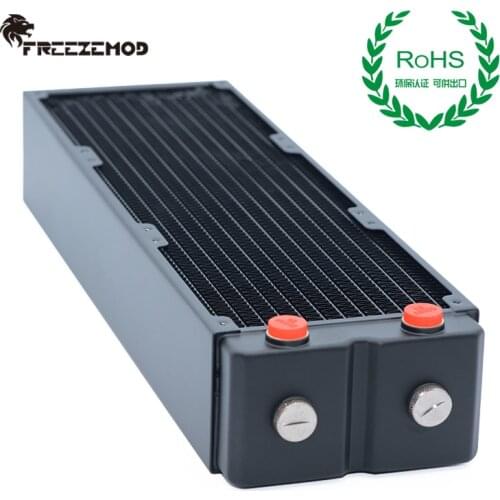 FREEZEMOD computer pc water cooler brass radiator 3 layers 65MM thick copper fins cpu heat sink ROHS certification.TSRP-HP65-360