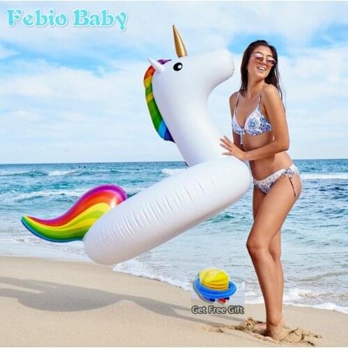 Summer Ring Tool Free Pump Gift Inflatable Ride-ons Life Buoy Unicorn Bath Water Toy Pool Rafts For Children & Adult Swimming