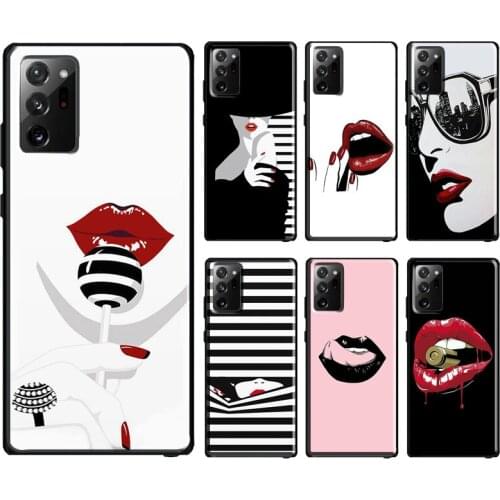 Sexy Lips Fashion Case For Samsung Galaxy S21 Ultra S20 FE S10e S8 S9 S10 Note 20 Note 10 Plus Back Cover