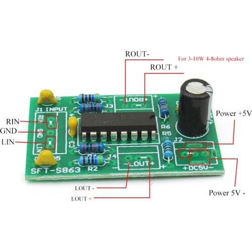 LM4863 Power Amplifier Board Module USB Power Supply Class AB Audio Amplifier 3+3W DIY Operational Amplifier Chips