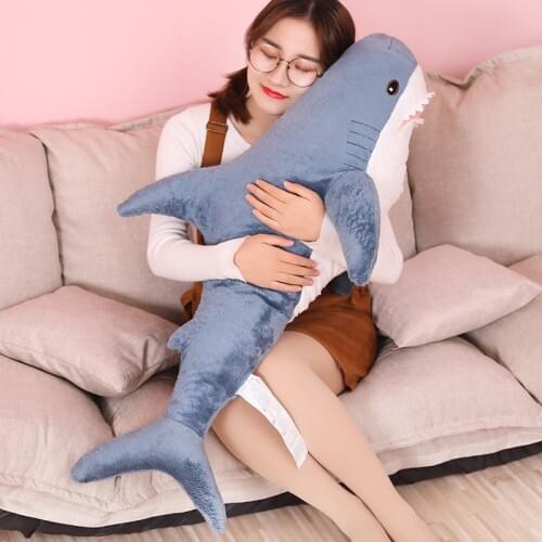 80/100/130cm Soft Shark Plush Toy Stuffed Shark Toy Pillow For Kids Birthday Gift or Shop Home Decoration