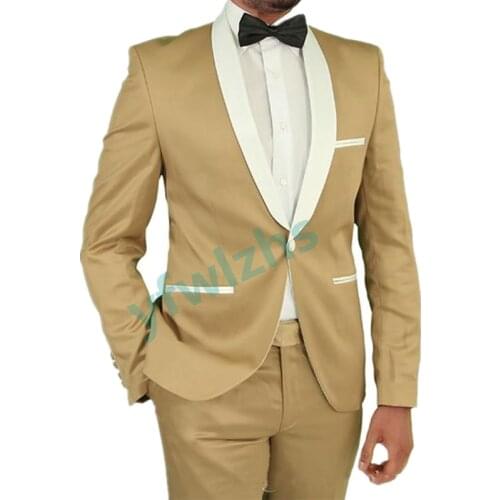 New Arrival One Button Groomsmen Shawl Lapel Groom Tuxedos Men Suits Wedding/Prom Best Blazer ( Jacket+Pants+Tie) D139