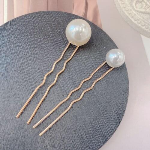 New Women U Shaped Pearl Hairpins Metal Barrette Clip Wedding Bridal Hair Jewelry Accessories Wedding Hairstyle Design Tools