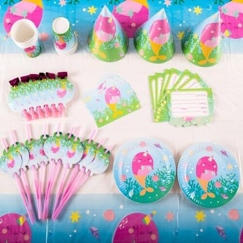 Shark Theme Party Disposable Tableware Cartoon Paper Plates Cups for Kids Birthday Baby Shower Decoration Christmas Supplies