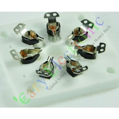 Wholesale and retail 10pc 7pin Silver Ceramic vacuum tube socket amps valve base 6C33 832 829 FU29 826 free shipping
