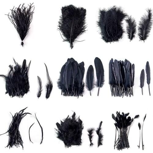 High Quality Black Pheasant Ostrich Feathers for Crafts Wedding Party Decoration Feather DIY Accessories Dream Catcher Plume