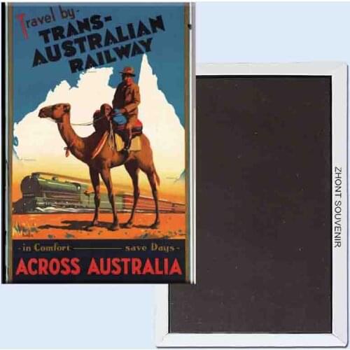 Travel by Trans Australian Railway 24194 Retro nostalgia fridge magnets