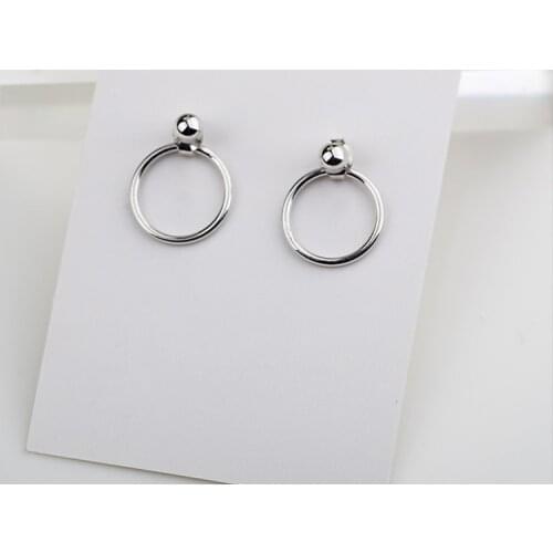 1pcs Minimalist Personality Small Circle Earrings Female Pendant Round Bead Earrings Mens Trend Simple Style Couple Girl