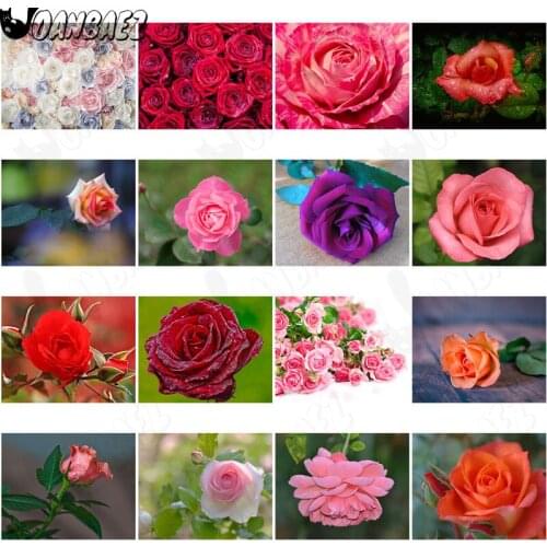 Modern Rose Flower Diamond Painting 5D Diy Wall Art Purple Flower Bud Inlaid Home Room Decoration Accessories