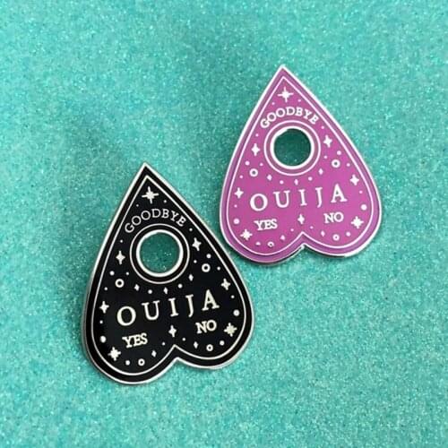 Ouija Board Planchette YES NO Enamel Brooch Pin Backpack Hat Bag Lapel Pins Badges Women Mens Fashion Jewelry Accessories