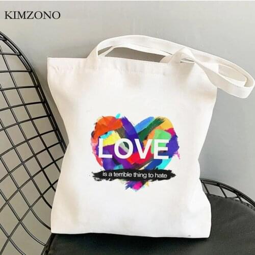 Lgbt shopping bag bolsa recycle bag bolso cotton shopper shopping bag tote bolsas reutilizables cabas