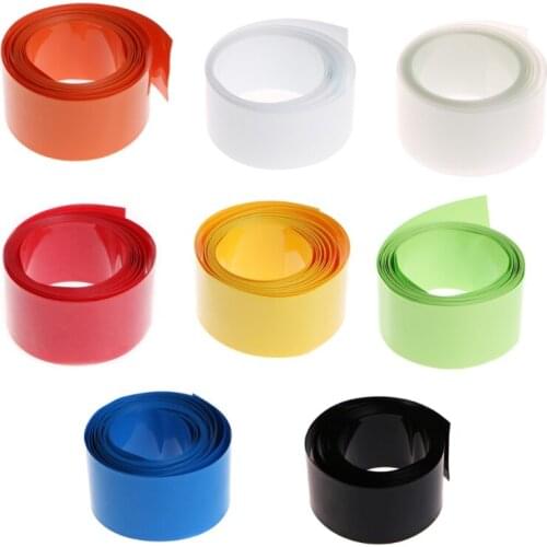 2m PVC Heat Shrink Tubing Tube Wrap Kit For 18650 18500 Battery Flat Round 18.5mm