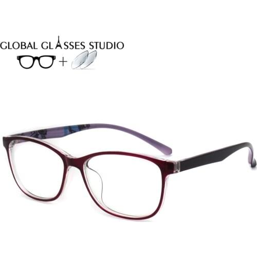 Women Colorful Light TR90 Plastic Spectacle Frames Fashion Glasses Prescription Lens 1.56 Index Eyewear YK006
