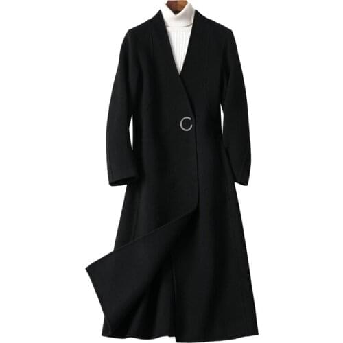 Autumn 2021 Wool Coat Female Double-faced Woolen Coats New Fashion Spring Long Jacket Womens Clothes Manteau Femme Hiver Gmm140