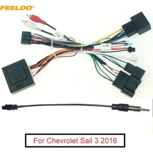 10Set Car Audio 16pin Wiring Harness With Canbus Box For Chevrolet Sail 3 Aftermarket Stereo Installation Wire Adapter