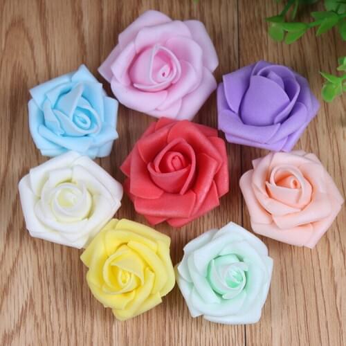 Hot 10pcs/lot 4cm Small Foam rose flower Artificial Flower Wedding Festive Decoration Clothing Shoe Hats Accessories Flower