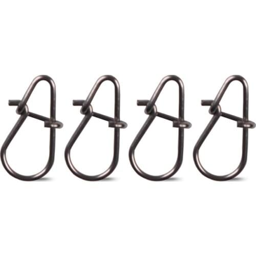 100pcs/bag Gourd Type Stainless Steel Hook Swivel Solid Rings Safety SnapsFast Clip Lock Snap Connector Fishing Tackle Tool