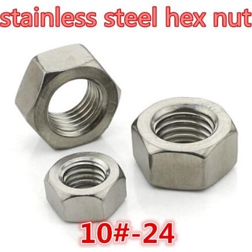 100pcs gauge 10 # - 24 a2 - 70 304 stainless steel hex nut