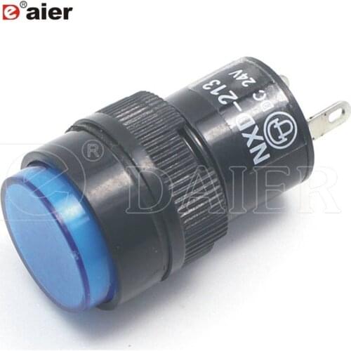 100PCS NXD-213 16MM LED Indicator Lamp Plastic 2 Pin Signal Pilot Lamp With Solder Terminal