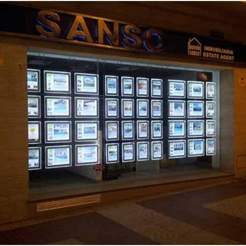 16PCS A3 LED Illuminated Double Side Light Pocket Landscape Window Shop Display Sign Acrylic Light Box