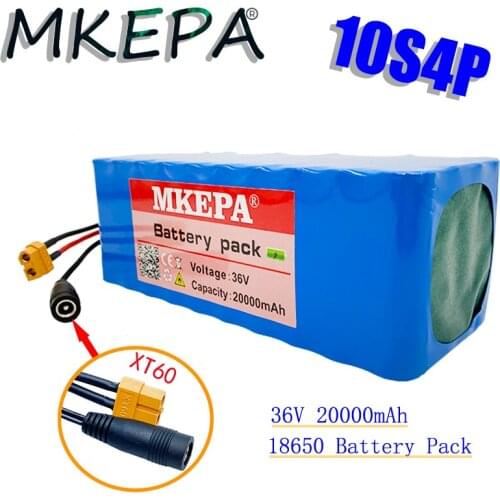 36V 10S4P 20Ah battery pack 500W high power battery 42V 20000mAh Ebike electric bicycle BMS 42v battery with xt60 plug