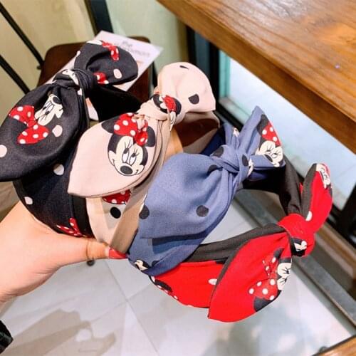 Disney Mickey Minnie hair accessories hair band hair ring hair rope cartoon polka dot bow hairpin accessories birthday gifts