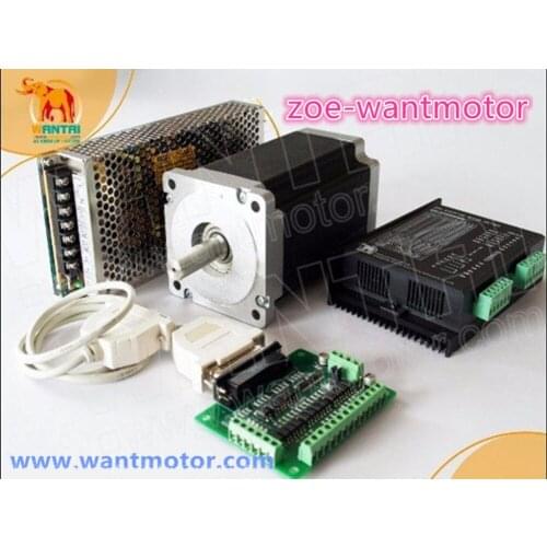 Free shipping!Wantai axis Nema34 Stepper Motor WT86STH118-6004A 1232oz-in+Driver DQ860MA 7.8A 80V 256Micro cnc kit