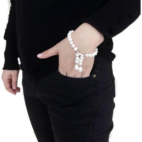 Real White Freshwater Pearl Bracelet For Women,Tassel Natural Pearl Bracelet Jewelry Girls White Anniversary Gift