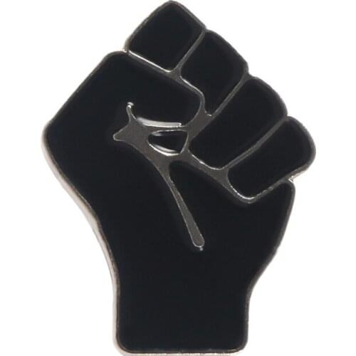 Raising Fist Soft Enamel Brooches Black Red Collar Pins for clothes Shirt Bag Hat Badge Communism Jewelry Gift for Friends