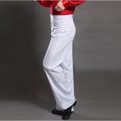 Pleased Latin Dance Pant For Male White Fringe Pant Men Square Professional Tango Boy Children Competitive Adult Trouser N7053