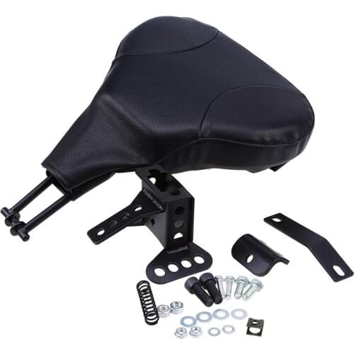 Black Fan-shaped Motorcycle Seat Parts Bracket Mounts selle Cafe Racer Seat Motocross Cushion Pad For Harley Glide 2014-2016