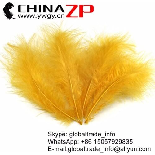 CHINAZP Factory Top Class Plumage Exporting 200pcs/lot Dyed Gold Loose Turkey Marabou Feathers