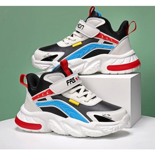 Kids Running Shoes Boys Sneakers Breathable Leather Outdoor Sport Shoes Children Walking Shoes Basket Footwear Shoes