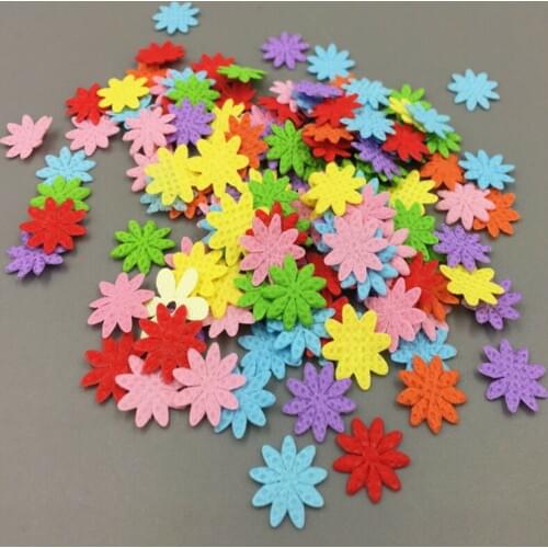 DIY 1000PCS Mini Felt flower Mixed Colors Appliques Craft Cardmaking decoration Crafts 13mm