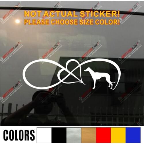 Greyhound Dog Decal Sticker Love Heart Car Vinyl pick size color die cut no background