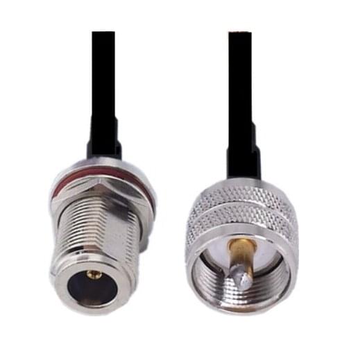 RG58 Cable UHF PL259 Male plug to N Female jack Bulkhead Nut Adapter Pigtail RG58 Jumper Cable