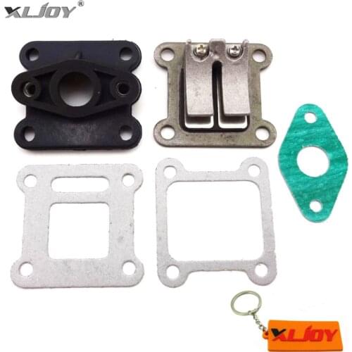 XLJOY Reed Valve + Inlet Intake Manifold + Gaskets For 47cc 49cc Mini Moto Dirt Pocket Bike ATV Quad Go Kart Scooter Minimoto