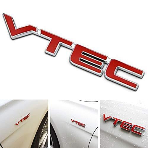 Mayitr 3D VTEC Metal Car Styling Refit Emblem Fender Tail Body Badge Sticker Decal for Honda Civic Accord Odyssey Spirior CRV