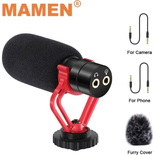 3.5mm Smartphones & Camera Video Microphone Real-time Monitoring Recording Photography Microphone Intelligent Noise Reduction