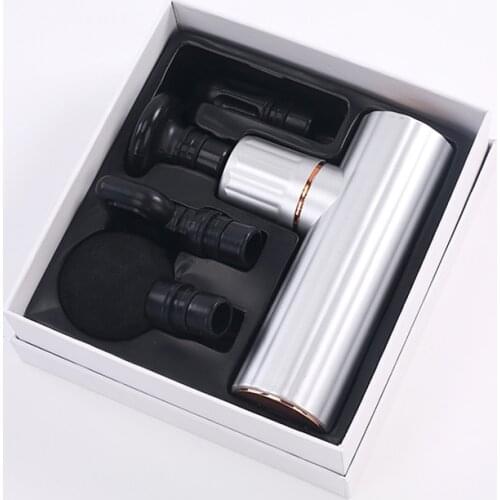 Mini Massage Gun Deep Muscle Vibration Relief Pain Relax Fitness Equipment Noise Reduction Design 4 Massage Heads Massager