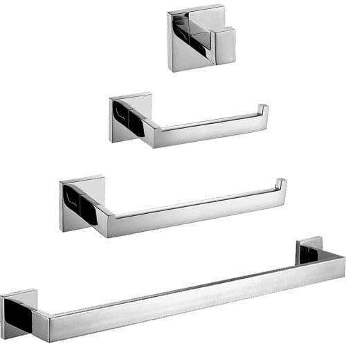 Wall Mounted Toilet Roll Holder Towel Ring Towel Bar Towel Hook SUS 304 Stainless Steel Polished Bathroom Accessories