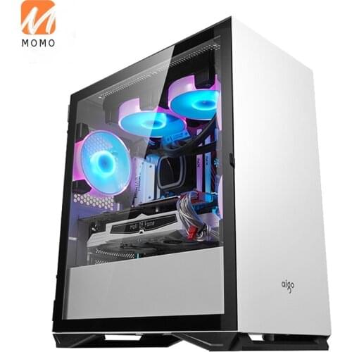 Desktop Computer Full-Side Transparent Small Host Water-Cooled Shell ATX Pink White