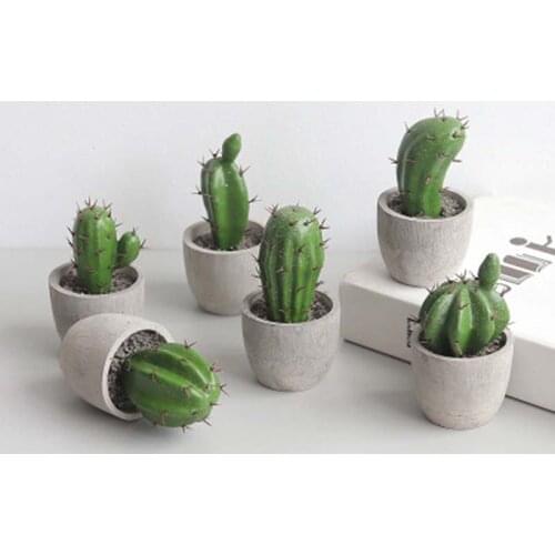 New Artificial Succulents Plants Cement Potted Cactus Bonsai Table Desktop Office Living Room Home Decorations Ornaments