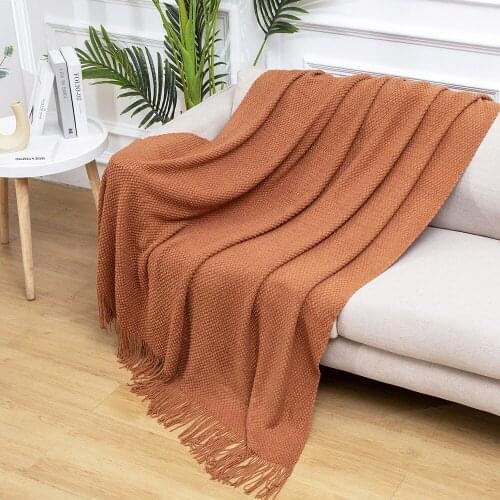 Simple Solid Color Blanket Soft Sofa Chair Lounge Rugs Warm Sleeping Bed Plaid Tapestry Bedspread for Home Bedroom