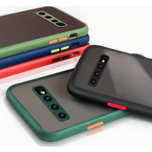 Shockproof Armor Matte Case For Samsung S10 S10E Soft Hard PC Cover For Samsung S10 Plus Silicone Bumper Phone Cases