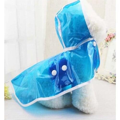 Pet Raincoat Puppy Four Feet Hooded Transparent Waterproof Teddy Large Dog Rain Out Clothes For Animals