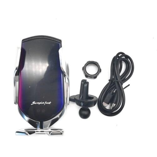 Qi Wireless Phone Mount Automatic Clamp Car Charger A/C Vent Holder GPS Silver